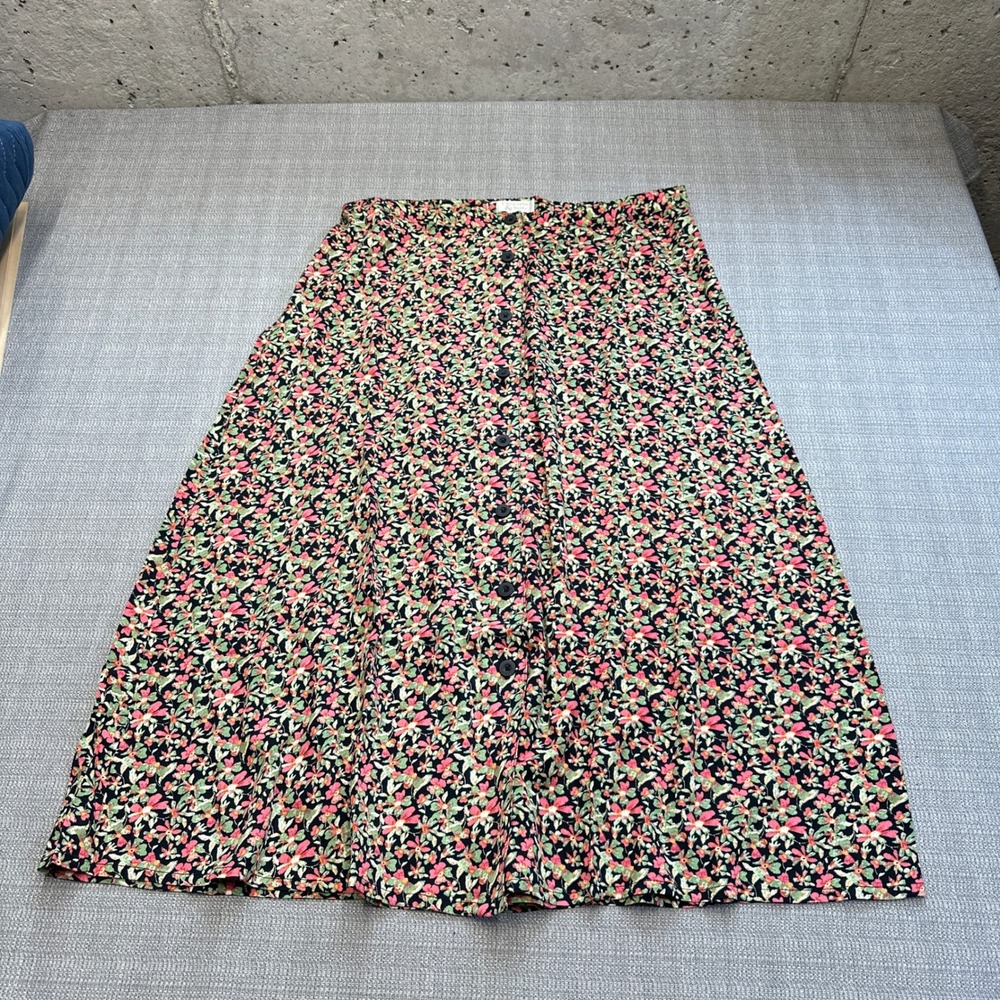 Cottagecore Skirt size 14 Garden Christopher Banks Floral Button Front Midi
